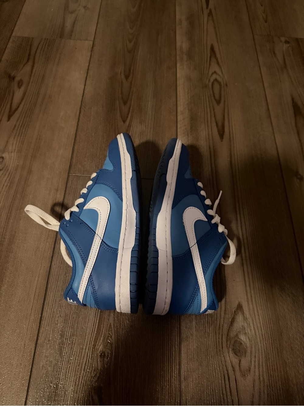 Nike Kids Two-Tone Blue Low-Top Sneakers with White Swoosh